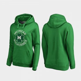 St. Patrick's Day Michigan Wolverines Luck Tradition Women's Kelly Green Hoodie 392359-361