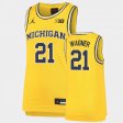 #21 Franz Wagner Replica University of Michigan Basketball Youth Maize Jersey 823230-766